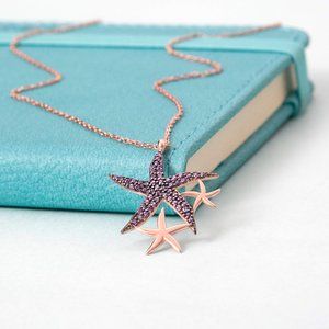 3 Star Amethyst Necklace, Dainty Star Necklace, Gemstone Necklace For Mom